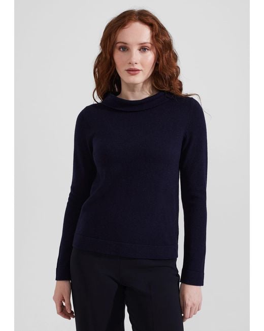 Hobbs Blue Audrey Wool Cashmere Jumper