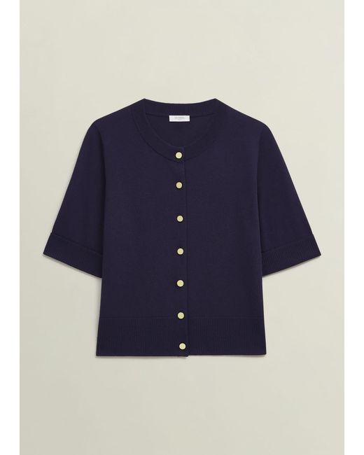 Hobbs Blue Leanne Cardigan With Wool