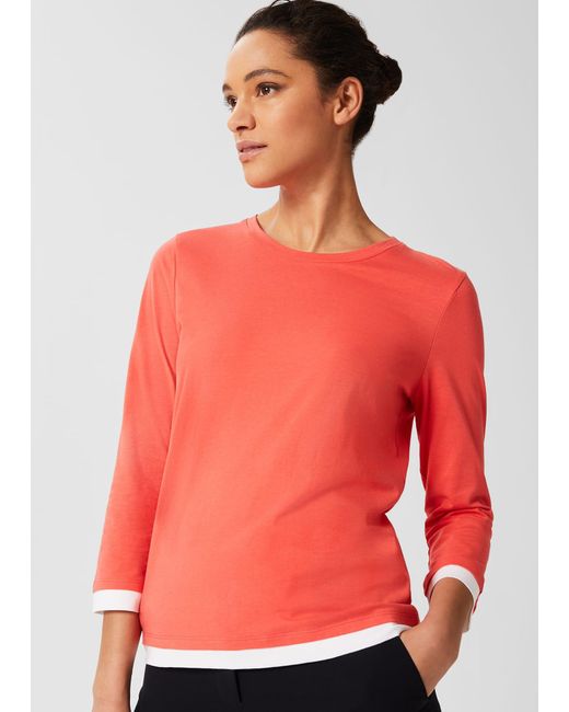 Hobbs Red Amelie Cotton Top