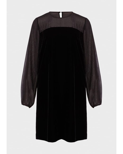 Hobbs Black Zariah Velvet A Line Dress