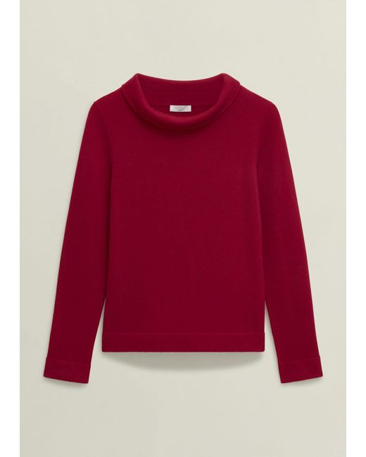 Hobbs Red Audrey Wool Cashmere Jumper