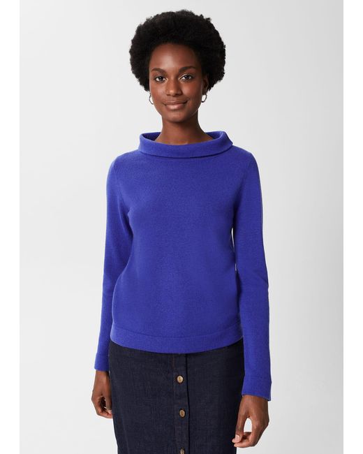 Hobbs Blue Audrey Wool Cashmere Jumper