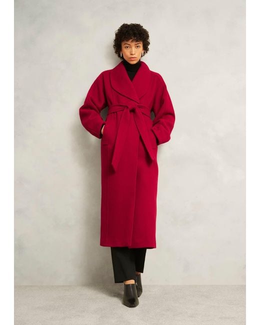 Hobbs Red Lambeth Wool Blend Coat