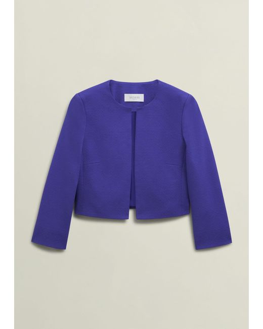 Hobbs Blue Elize Textured Jacket