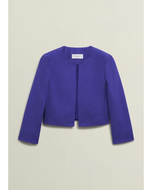 Hobbs Blue Elize Textured Jacket