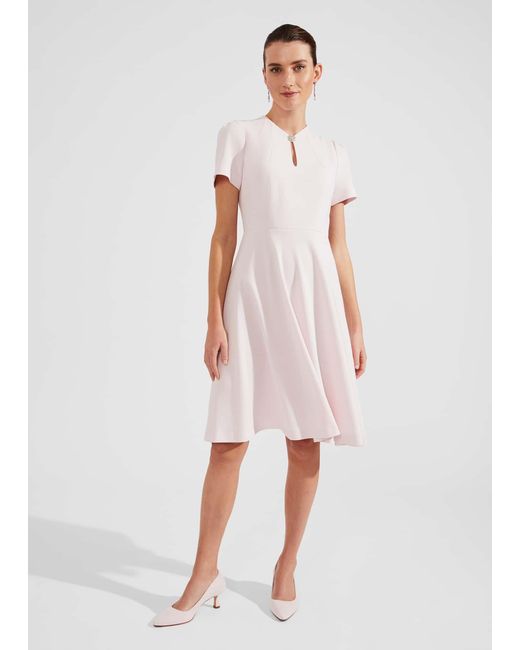 Hobbs White Chara Fit And Flare Dress