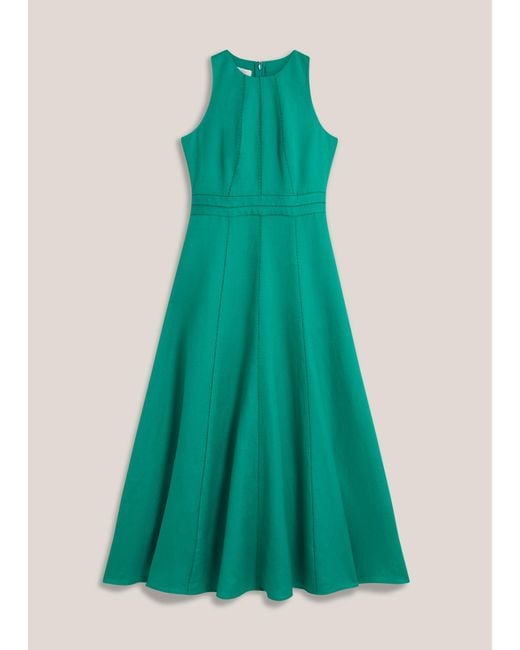Hobbs Green Harewood Linen Blend Maxi Dress