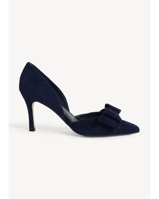 Hobbs Blue Elva Suede Bow Courts