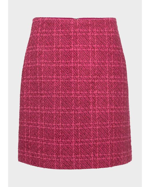 Hobbs Red Ramona Tweed Skirt