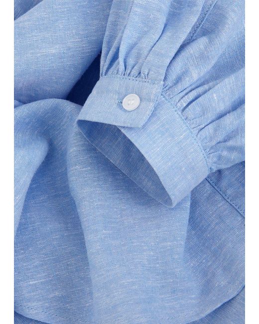 Hobbs Blue Sabrina Shirt With Linen