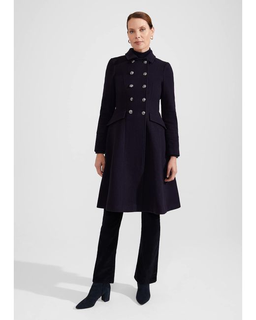 Hobbs Blue Petite Clarisse Wool Blend Coat