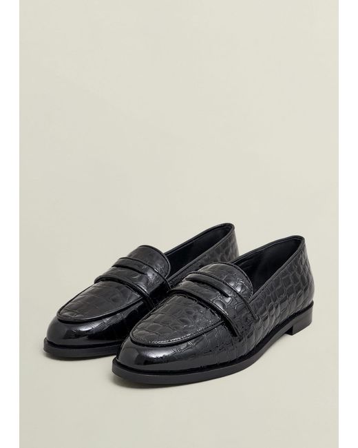 Hobbs Black Lillian Leather Loafers