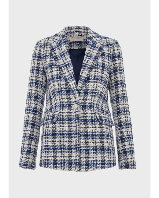 Hobbs Blue Emerson Cotton Blend Jacket