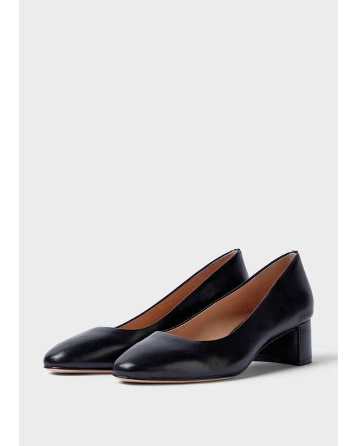 Hobbs Black Abbey Leather Court Shoes