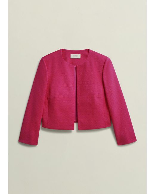 Hobbs Pink Elize Textured Jacket