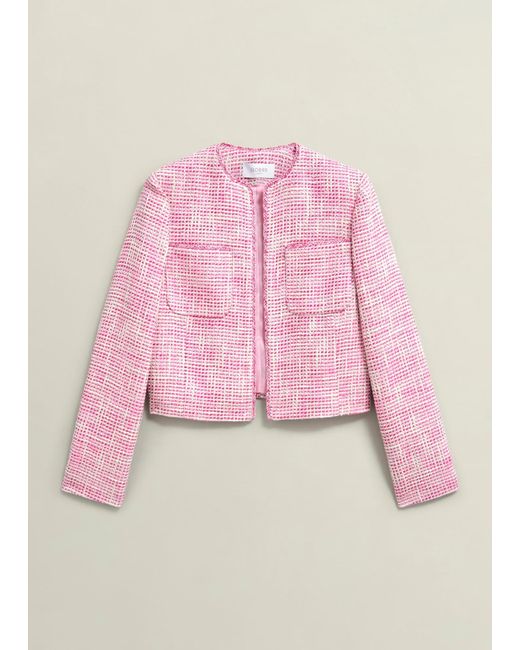 Hobbs Pink Darcy Tweed Jacket