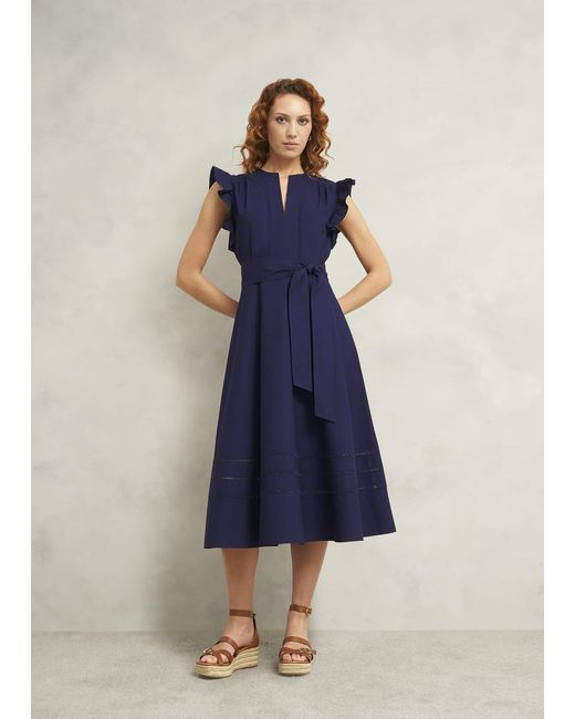 Hobbs Blue Vanessa Cotton Dress