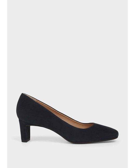 Navy blue suede court shoes Clearance