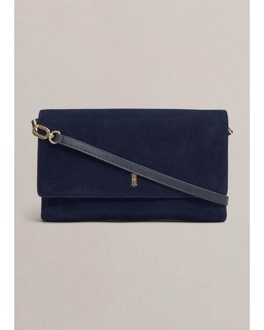 Hobbs Blue Ashley Suede Clutch