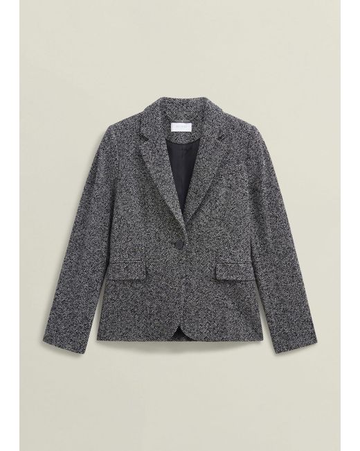 Hobbs Brown Marlyn Wool Jersey Jacket