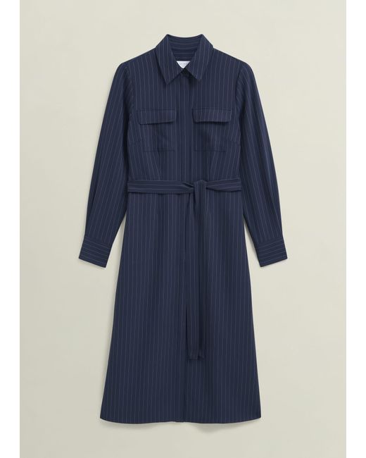 Hobbs Blue Hadley Shirt Dress