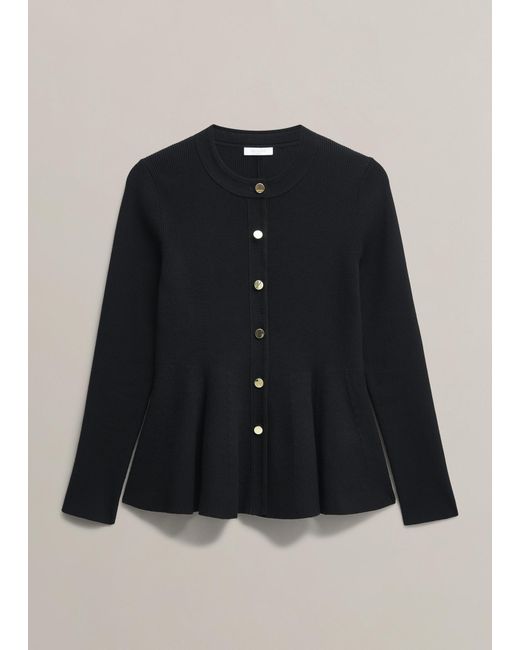 Hobbs Natural Bridget Peplum Knitted Jacket