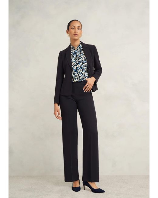 Hobbs Blue Mel Wide Trouser