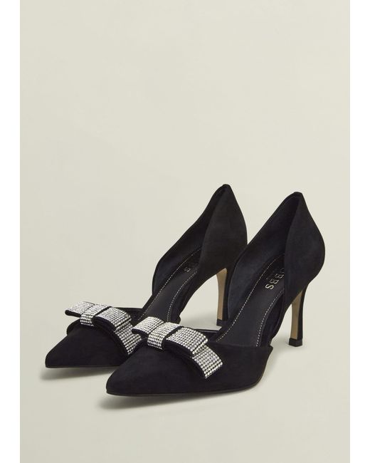 Hobbs Black Elva Jewelled Bow Courts