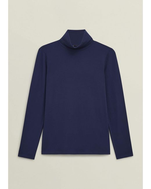 Hobbs Blue Mischa Roll Neck Long Sleeve Top