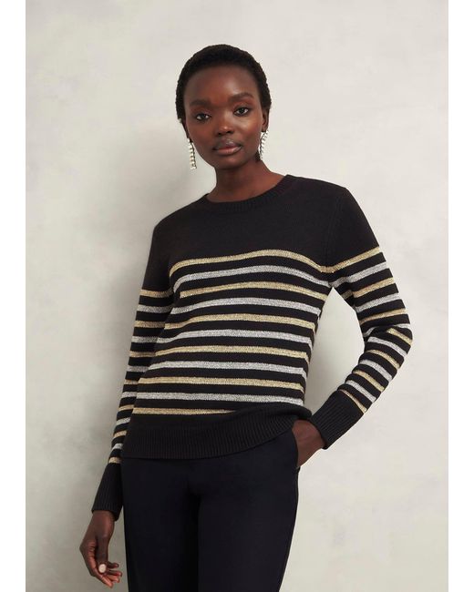 Hobbs Black Destiny Sparkle Stripe Jumper