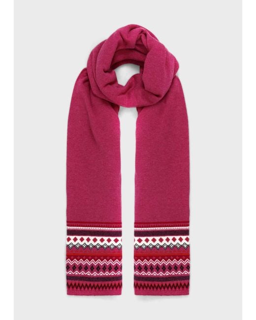 Hobbs Red Noa Fairisle Scarf