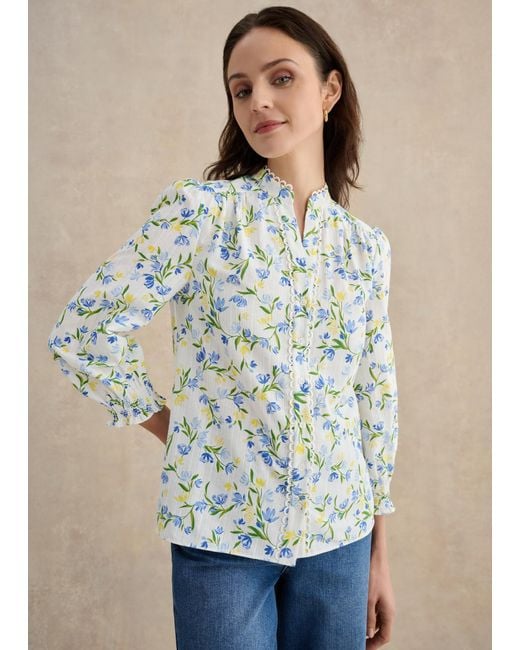 Hobbs Blue Imelda Blouse