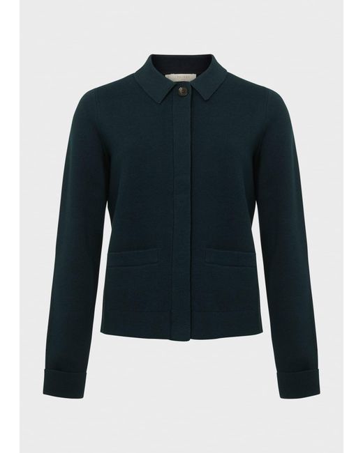 Hobbs Gray Dawn Cotton Wool Knitted Jacket