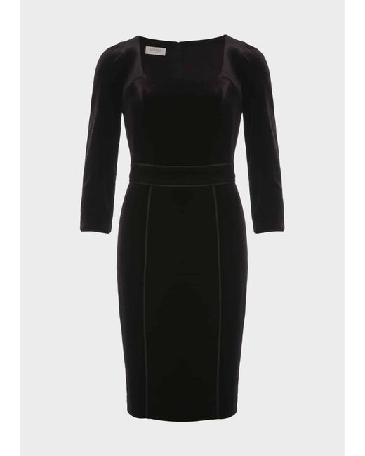 Hobbs Black Josie Velvet Shift Dress