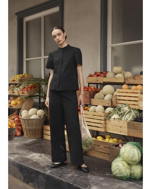 Hobbs Multicolor Keston Cotton Broderie Trousers