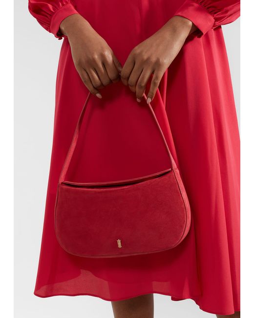 Hobbs Red Paris Leather Shoulder Bag