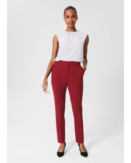 Hobbs Red Suki Trousers