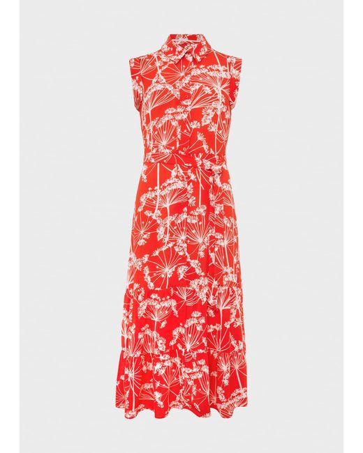 Hobbs Red Petite Esme Fit And Flare Dress