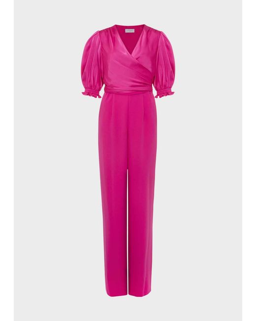 Hobbs Pink Lenora Wrap Jumpsuit