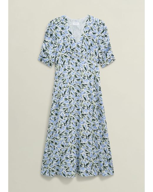 Hobbs Blue Petite Bonnie Midi Tea Dress