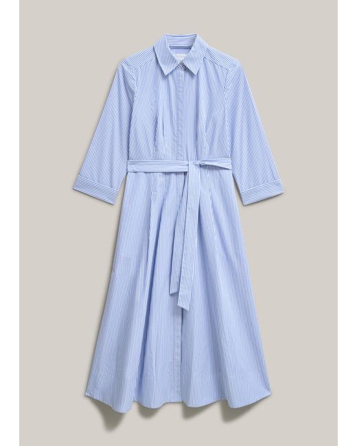 Hobbs Blue Petite Jane Shirt Stripe Dress