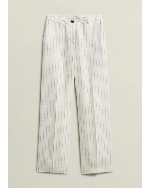 Hobbs Natural Groombridge Linen Wide Trousers