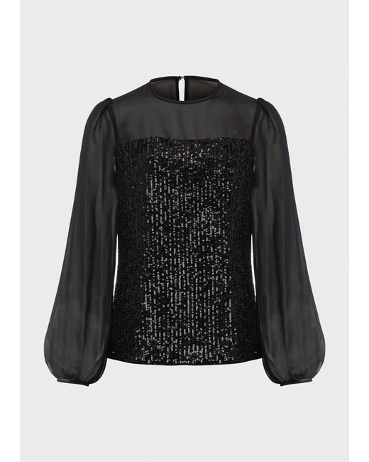 Hobbs Black Zariah Sequin Top