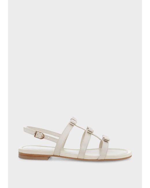 Hobbs White Holly Leather Bow Sandals