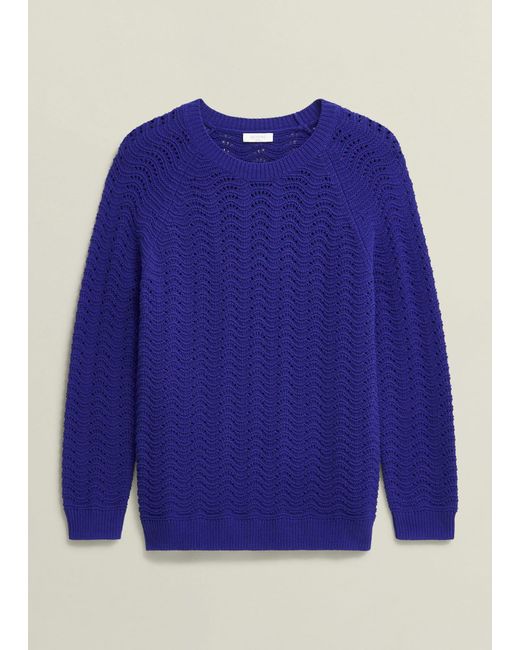 Hobbs Blue Lulu Cotton Jumper