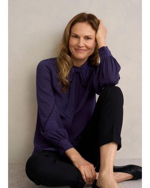 Hobbs Blue Gabrielle Blouse