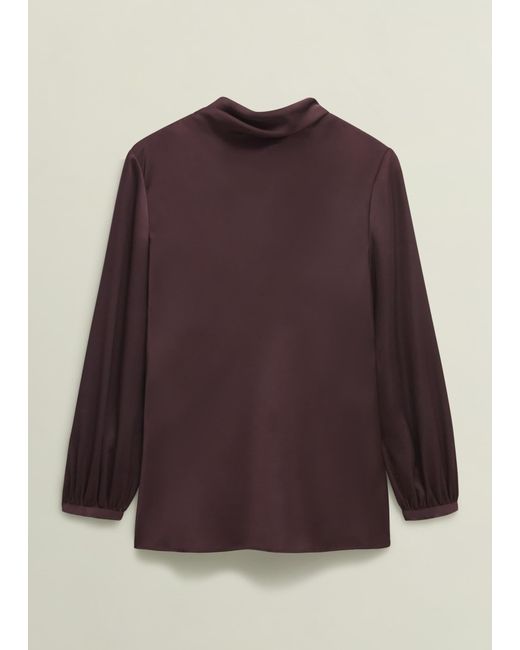 Hobbs Purple Lulworth Satin Blouse