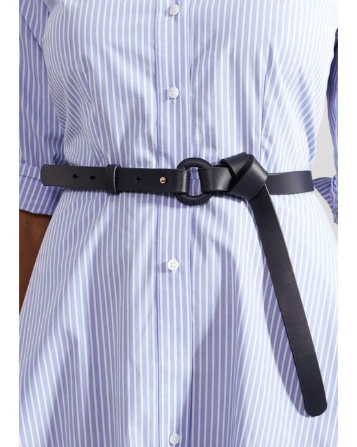 Hobbs Blue Lexi Leather Knotted Belt
