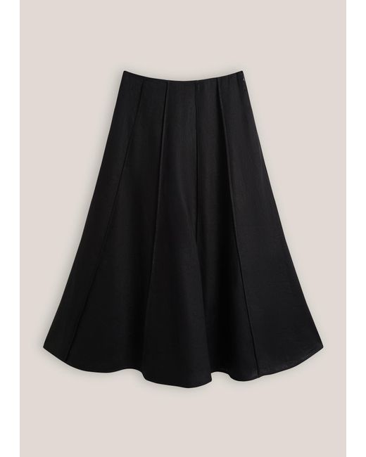 Hobbs Black Alice Linen Skirt