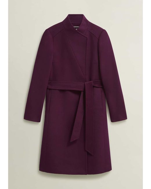 Hobbs Purple Cristie Wool Coat